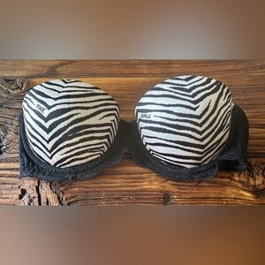 Victoria Secret PINK Zebra Print Bra with Black Lace Trim